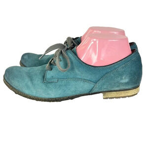 Naya Shoes Women 8.5 M Blue Leather Suede Derby Oxfords Tiber Lace Up